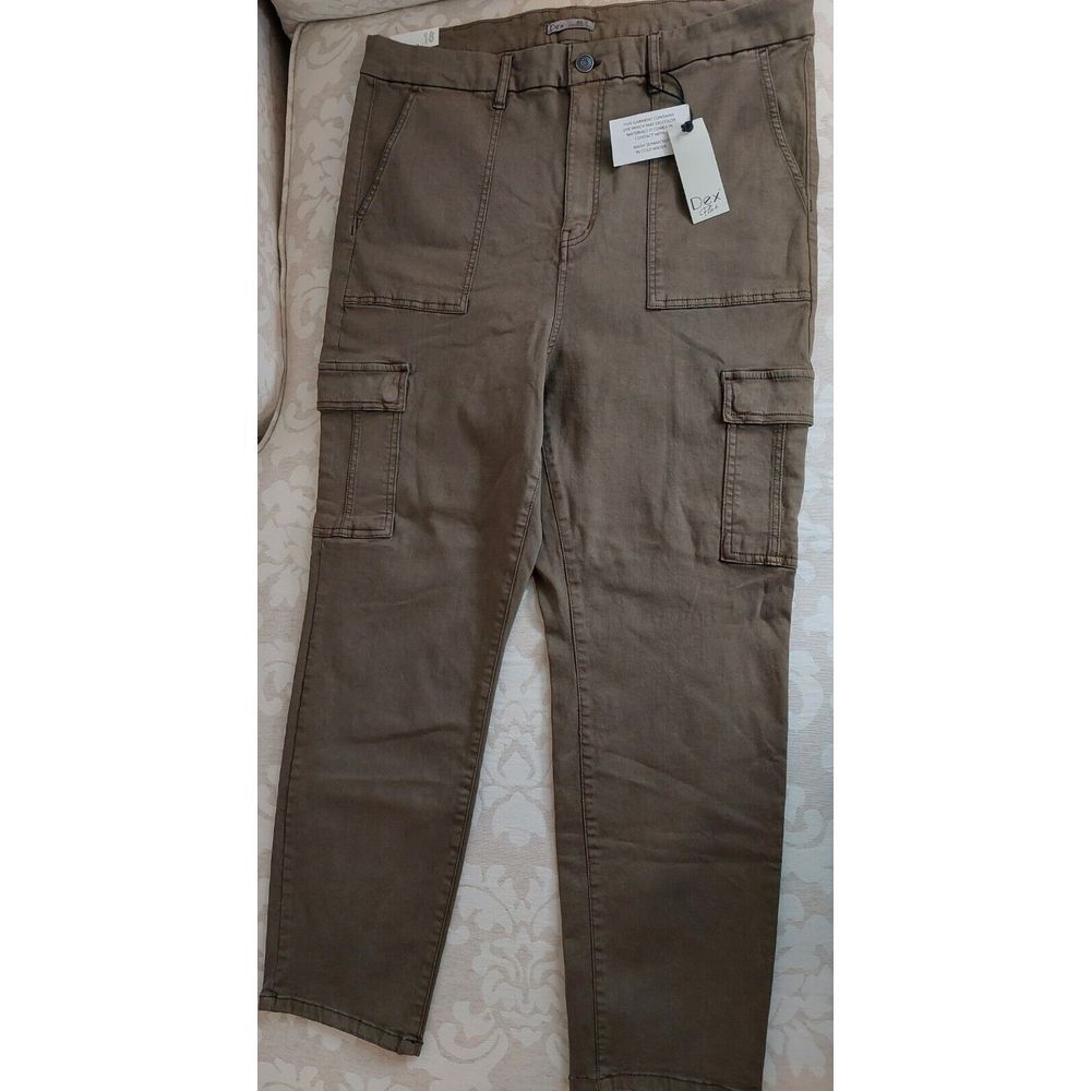 NEW! Dex Plus Women's Ava Super High‎ Rise Skinny Cargo Khaki Size 18 $79